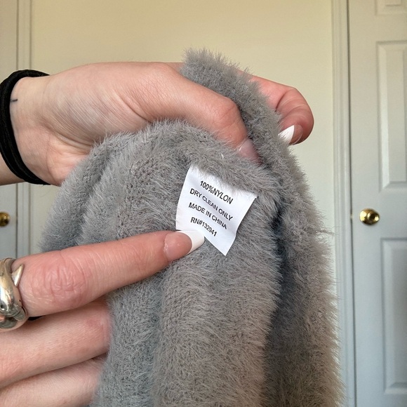 Amanda Uprichard Devin sweater mini dress in FOG long sleeve XS - Picture 6 of 7